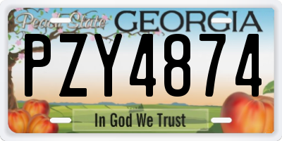 GA license plate PZY4874