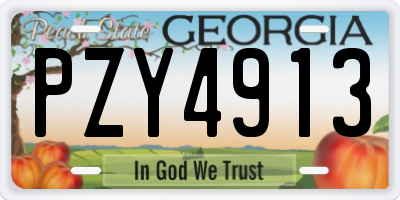 GA license plate PZY4913