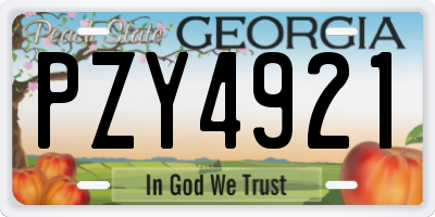 GA license plate PZY4921
