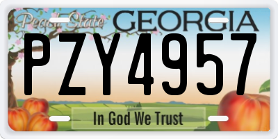 GA license plate PZY4957