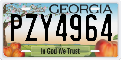 GA license plate PZY4964
