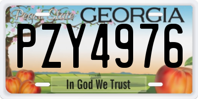 GA license plate PZY4976