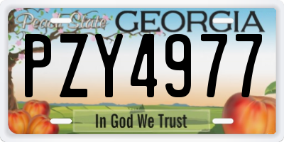 GA license plate PZY4977