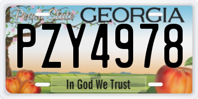 GA license plate PZY4978