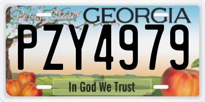 GA license plate PZY4979