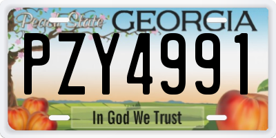 GA license plate PZY4991