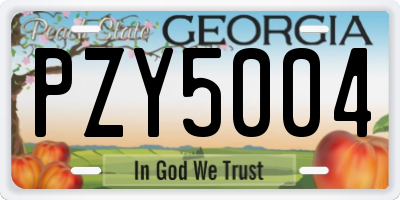 GA license plate PZY5004