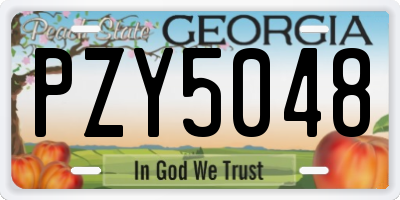 GA license plate PZY5048