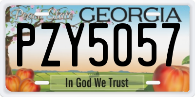 GA license plate PZY5057
