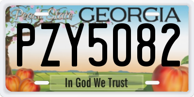 GA license plate PZY5082