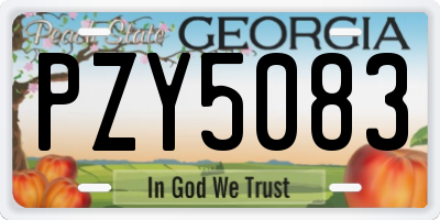 GA license plate PZY5083