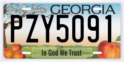 GA license plate PZY5091