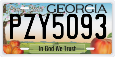 GA license plate PZY5093