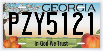 GA license plate PZY5121
