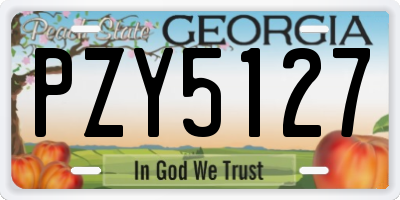 GA license plate PZY5127