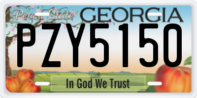 GA license plate PZY5150