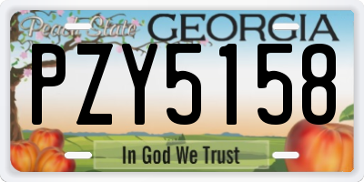 GA license plate PZY5158