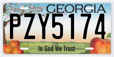 GA license plate PZY5174