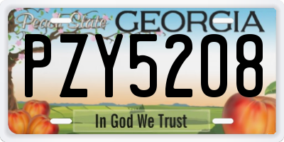 GA license plate PZY5208