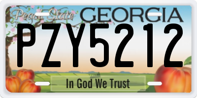 GA license plate PZY5212