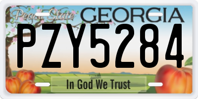 GA license plate PZY5284