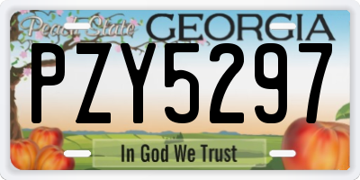 GA license plate PZY5297