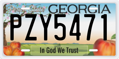 GA license plate PZY5471