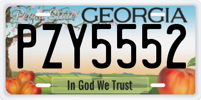 GA license plate PZY5552