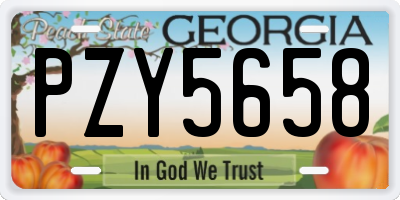 GA license plate PZY5658