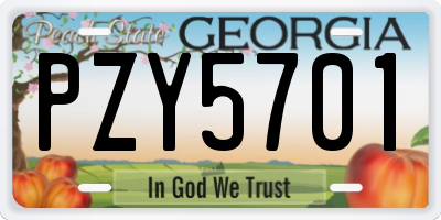 GA license plate PZY5701