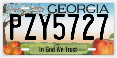 GA license plate PZY5727