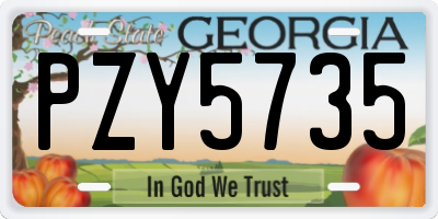 GA license plate PZY5735