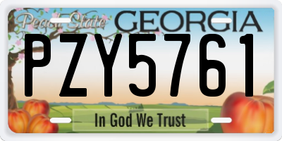 GA license plate PZY5761