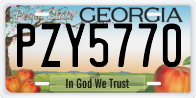 GA license plate PZY5770