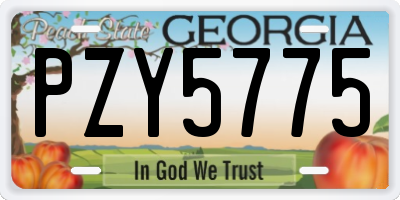 GA license plate PZY5775