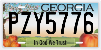 GA license plate PZY5776