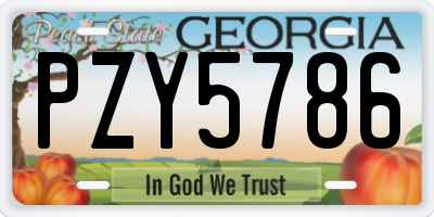 GA license plate PZY5786