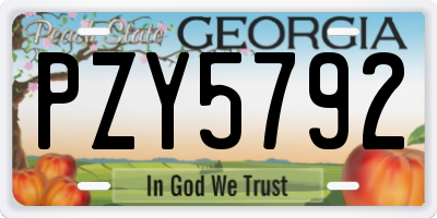 GA license plate PZY5792