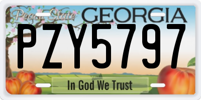 GA license plate PZY5797