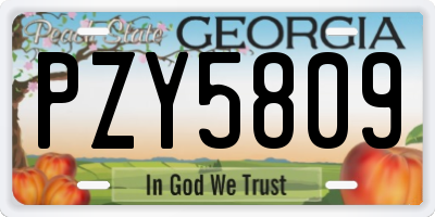 GA license plate PZY5809