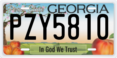 GA license plate PZY5810