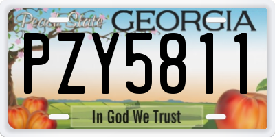 GA license plate PZY5811