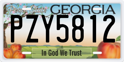 GA license plate PZY5812