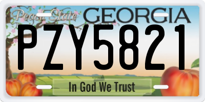 GA license plate PZY5821