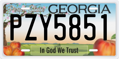 GA license plate PZY5851