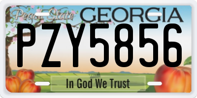 GA license plate PZY5856