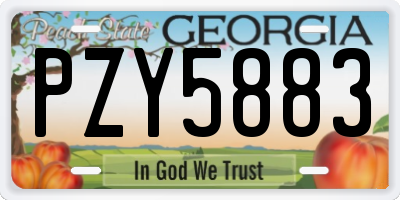 GA license plate PZY5883