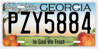 GA license plate PZY5884