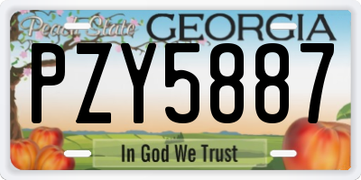 GA license plate PZY5887