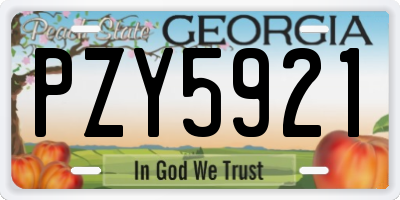 GA license plate PZY5921